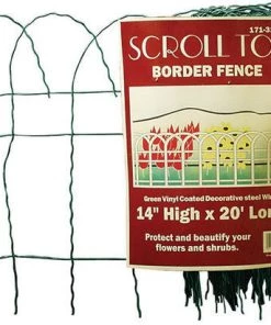 Enchanted Garden™ 1'2"H X 20'W Scroll Top Steel Green Garden Border Fence -Enchanted Garden Sale 1713228