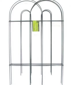 Enchanted Garden™ 2'8"H X 8'W Arched Top Steel Green Garden Border Fence