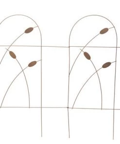 Enchanted Garden™ 2'8"H X 8'W Cattail Steel Bronze Garden Border Fence
