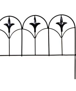 Enchanted Garden™ 11"H X 15"W Finial Steel Black Garden Border Fence