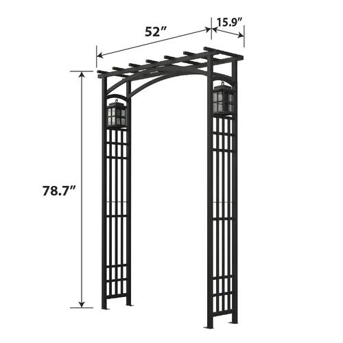 Enchanted Garden 52"W X 78"H Black Mission Arbor 4 Enchanted Garden 52"W X 78"H Black Mission Arbor - Image 2