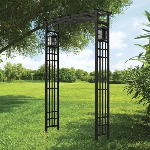 Enchanted Garden 52"W X 78"H Black Mission Arbor 7 Enchanted Garden 52"W X 78"H Black Mission Arbor - Image 5