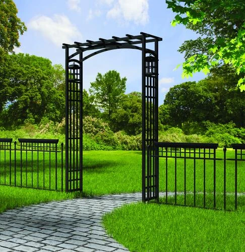 Enchanted Garden 52"W X 78"H Black Mission Arbor 8 Enchanted Garden 52"W X 78"H Black Mission Arbor - Image 6