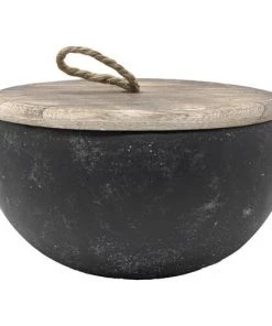 Enchanted Garden™ 18.9 Oz. Round Concrete Citronella Candle - Assorted Colors -Enchanted Garden Sale 202076CE Black CMYK