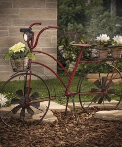 Enchanted Garden™ 37" LED Solar Metal Antique Bicycle Plant Stand -Enchanted Garden Sale 2188490MND glam