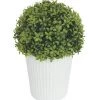 Enchanted Garden™ 14.5" Artificial Boxwood Topiary Ball With White Pot 2 Enchanted Garden™ 14.5" Artificial Boxwood Topiary Ball With White Pot -Enchanted Garden Sale 21SYM HJI 4