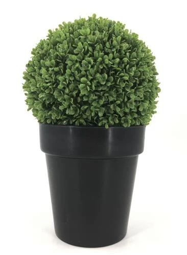 Enchanted Garden™ 14.5" Artificial Boxwood Topiary Ball With Black Pot 3 Enchanted Garden™ 14.5" Artificial Boxwood Topiary Ball With Black Pot