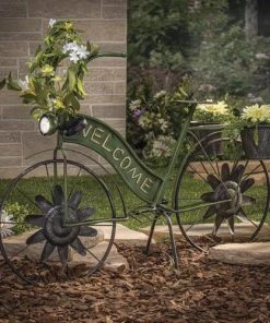 Enchanted Garden™ 37" LED Solar Metal Antique Bicycle With Planters -Enchanted Garden Sale 2335870MND glam