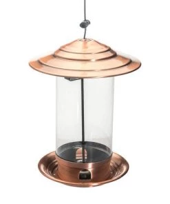 Enchanted Garden® Copper Roof Tube Bird Feeder
