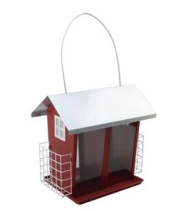 Enchanted Garden® Red Barn Seed And Suet Bird Feeder