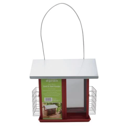 Enchanted Garden® Red Barn Seed And Suet Bird Feeder 5 Enchanted Garden® Red Barn Seed And Suet Bird Feeder - Image 3