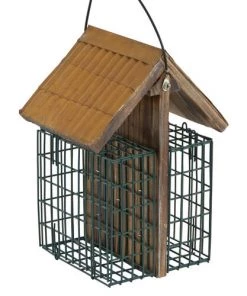 Enchanted Garden® Metal Roof Double Suet Cage Bird Feeder