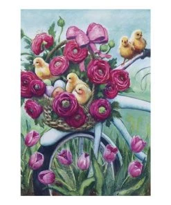 Enchanted Garden™ 12.5" X 18" Garden Flag - Assorted Styles -Enchanted Garden Sale 2723272 Floral Bicycle Chicks GARDEN Flag