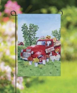 Enchanted Garden™ 12.5" X 18" Garden Flag - Assorted Styles -Enchanted Garden Sale 2723272 Red Flower Truck GARDEN flag scenic