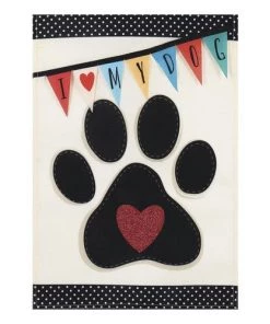 Enchanted Garden™ 12.5" X 18" Applique Flag - Assorted Styles -Enchanted Garden Sale 2723273 I Love My Dog Garden applique flag