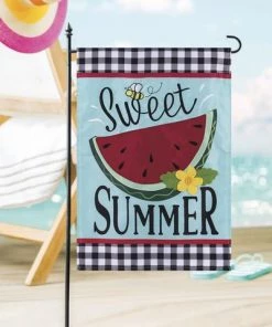 Enchanted Garden™ 12.5" X 18" Applique Flag - Assorted Styles -Enchanted Garden Sale 2723273 Sweet Summer Watermelon APPLIQUE flag scenic