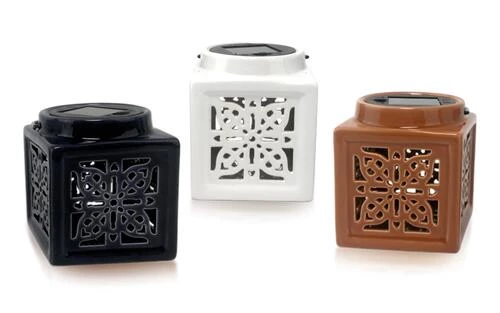 Enchanted Garden™ 4" Ceramic Solar Light Lantern - Assorted Styles 3 Enchanted Garden™ 4" Ceramic Solar Light Lantern - Assorted Styles