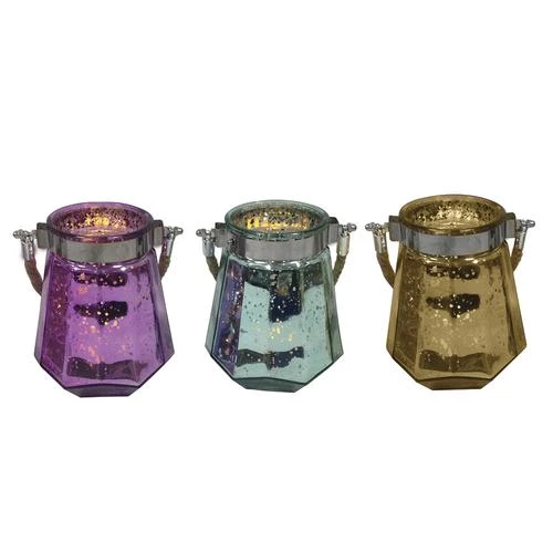 Enchanted Garden™ 5" Glass Flameless Candle Lantern - Assorted Styles 3 Enchanted Garden™ 5" Glass Flameless Candle Lantern - Assorted Styles