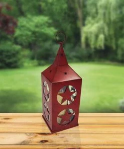 Enchanted Garden™ 17" Metal Cut Out Flameless Candle LED Lantern - Assorted Colors -Enchanted Garden Sale 277 5111 Lifestyle 1