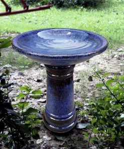 Enchanted Garden™ 17" Ceramic Bird Bath - Assorted Colors -Enchanted Garden Sale 277 5261 Blue SC