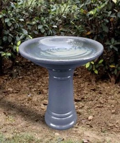 Enchanted Garden™ 17" Ceramic Bird Bath - Assorted Colors -Enchanted Garden Sale 277 5261 Grey SC