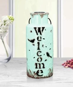 Enchanted Garden™ 19.5" Ceramic Solar Lantern -Enchanted Garden Sale 277 5591 MintLantern SV 1800