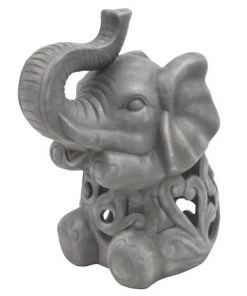 Enchanted Garden™ 9.4" Ceramic Elephant LED Lantern