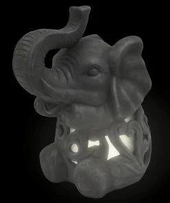 Enchanted Garden™ 9.4" Ceramic Elephant LED Lantern -Enchanted Garden Sale 277 5592 2