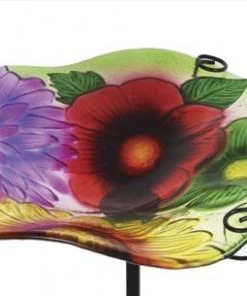 Enchanted Garden™ 11" Glass Floral Bird Bath -Enchanted Garden Sale 277 5671 05 1800px