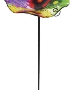 Enchanted Garden™ 11" Glass Floral Bird Bath