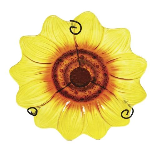 Enchanted Garden™ 11" Glass Sunflower Bird Bath 5 Enchanted Garden™ 11" Glass Sunflower Bird Bath - Image 3