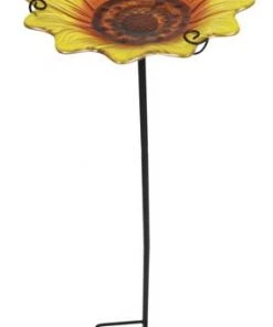 Enchanted Garden™ 11" Glass Sunflower Bird Bath