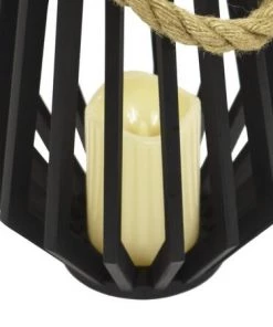 Enchanted Garden™ 13.5" Black Wooden LED Lantern -Enchanted Garden Sale 277 5817 06