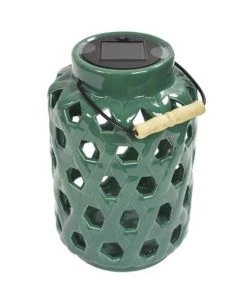 Enchanted Garden™ 9.75" Ceramic Solar Lantern