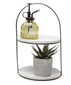 Enchanted Garden™ White 2-Tier Mini Tray -Enchanted Garden Sale 277 6155 6156 2tiertraywithitems03 InStore 3700px