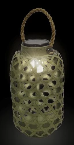 Enchanted Garden™ 12" Bamboo Solar LED Lantern - Assorted Colors 5 Enchanted Garden™ 12" Bamboo Solar LED Lantern - Assorted Colors - Image 3