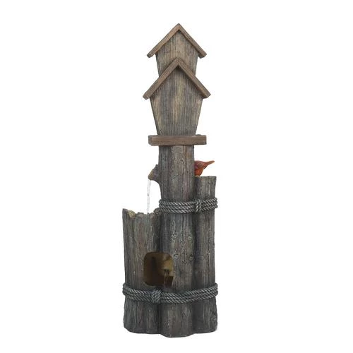 Enchanted Garden™ 33" Tiered Bird House Outdoor Water Fountain 4 Enchanted Garden™ 33" Tiered Bird House Outdoor Water Fountain - Image 2
