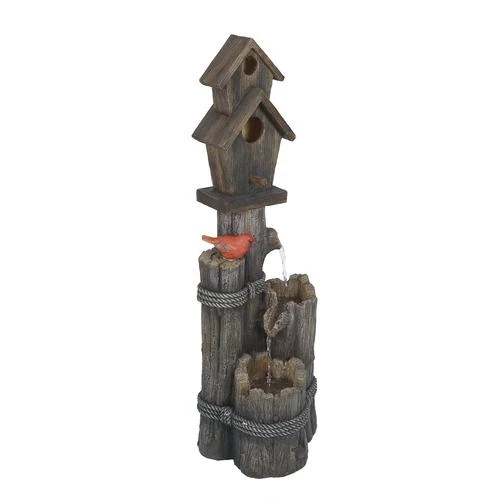 Enchanted Garden™ 33" Tiered Bird House Outdoor Water Fountain 5 Enchanted Garden™ 33" Tiered Bird House Outdoor Water Fountain - Image 3
