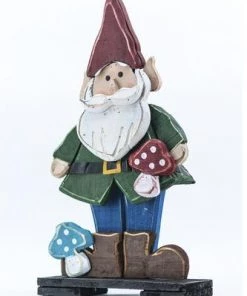 Enchanted Garden™ 27" Wood Gnome With Mushroom -Enchanted Garden Sale 2774257 06