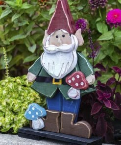 Enchanted Garden™ 27" Wood Gnome With Mushroom -Enchanted Garden Sale 2774257 S