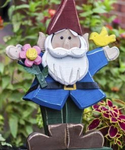 Enchanted Garden™ 27" Wood Gnome With Flower -Enchanted Garden Sale 2774304 S