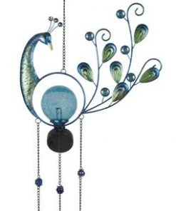 Enchanted Garden® 28.74" Solar Peacock Wind Chime