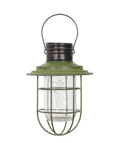 Enchanted Garden™ 14" Metal & Glass Solar LED Lantern - Assorted Colors -Enchanted Garden Sale 2774483 13358 green 1800px