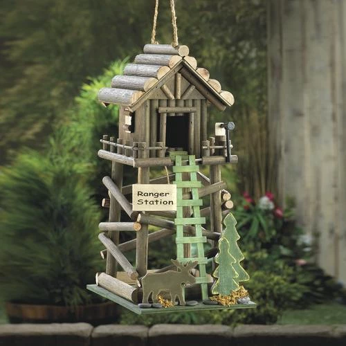 Enchanted Garden™ 13" Ranger Station Bird House 8 Enchanted Garden™ 13" Ranger Station Bird House - Image 6