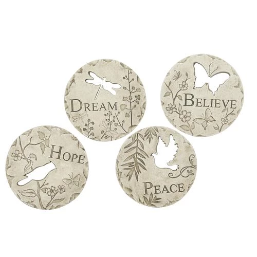 Enchanted Garden™ 9" Inspirational Path Stone - Assorted Styles 3 Enchanted Garden™ 9" Inspirational Path Stone - Assorted Styles