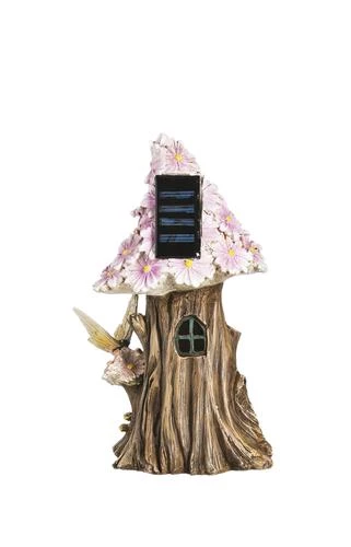 Enchanted Garden™ 9.8" Polystone Lighted Fairy House Statue - Assorted Styles 6 Enchanted Garden™ 9.8" Polystone Lighted Fairy House Statue - Assorted Styles - Image 4