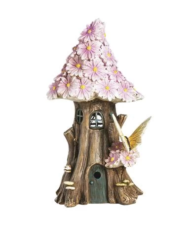 Enchanted Garden™ 9.8" Polystone Lighted Fairy House Statue - Assorted Styles 3 Enchanted Garden™ 9.8" Polystone Lighted Fairy House Statue - Assorted Styles