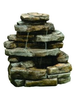Enchanted Garden™ 24.8" Tiered Rock Outdoor Water Fountain