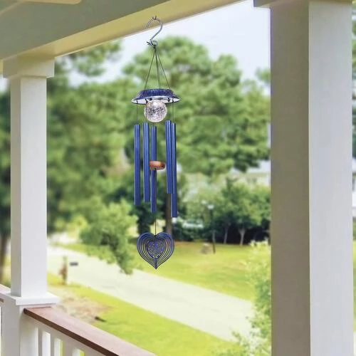 Enchanted Garden® 35" Solar Heart Wind Chime - Assorted Colors 4 Enchanted Garden® 35" Solar Heart Wind Chime - Assorted Colors - Image 2