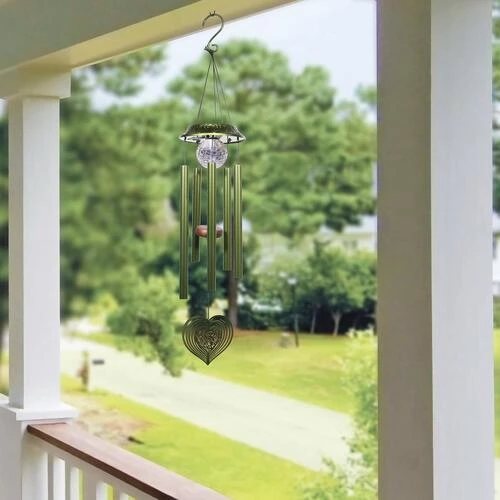 Enchanted Garden® 35" Solar Heart Wind Chime - Assorted Colors 5 Enchanted Garden® 35" Solar Heart Wind Chime - Assorted Colors - Image 3